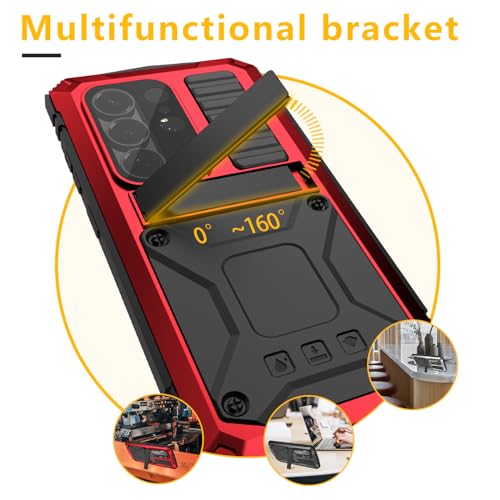Coque Samsung S26 Ultra intégrale rouge antichoc avec béquille
