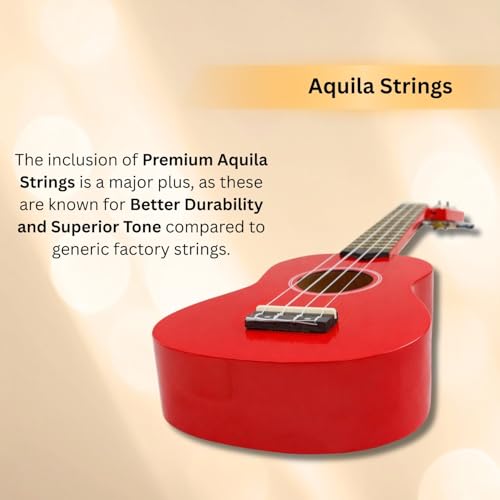 Image of Vault UK-003 21 inch Soprano Colourful Ukulele With Gig Bag (Red)