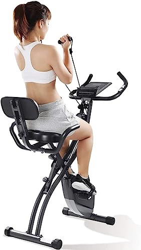 Exercise-Bike-Folding-Magnetic-Upright-Stationary-Bike-with-Pulse-Sensor-LCD-Monitor-Indoor-Cycling-Bike-Stationary-Bike-Recumbent-Exercise-Bike-with-Arm-Resistance-Bands-Perfect-for-Home-Use