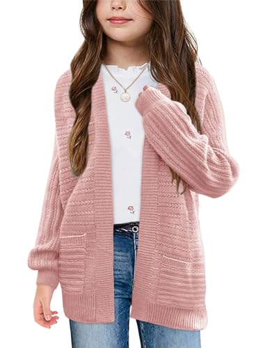 Haloumoning Mädchen Strickjacke Langarm Knitted Cardigan für Kinder...