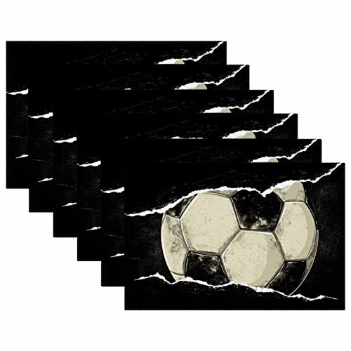 Set de table football protège table rectangulaire lavable lot de 6 - 6