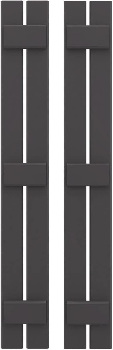 Ekena Millwork ARW401SB207X61SMH Americraft Two 3 Exterior Real Wood Spaced Board-n-Batten Shutters (Per Pair), Shadow Mountain