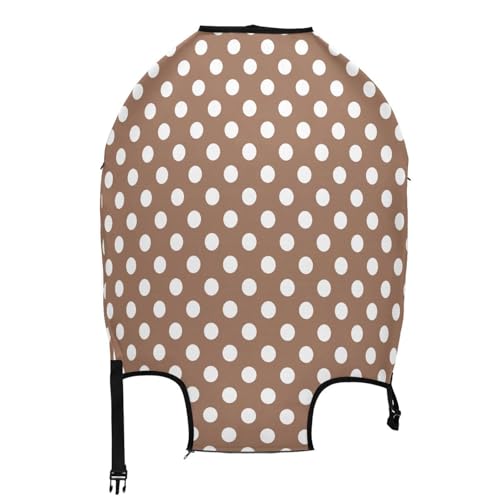 Joisal White Brown Retro Polka Dot Carry on Luggage Cover Fit 18-32 Inch Luggage, Travel Accessories2