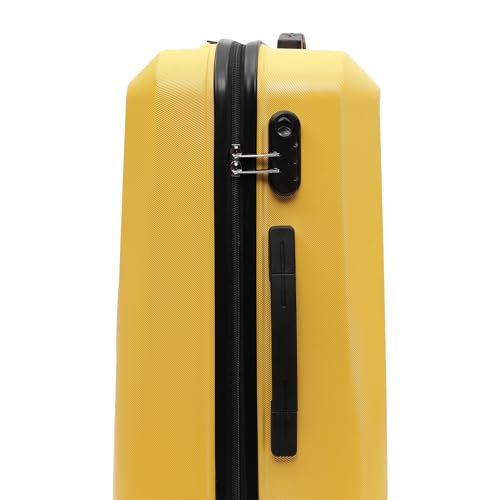 Image of YAYAVAR Batman Trolley Suitcase - 85L, Cabin Luggage with 8 Spinner Wheel, Hard Shell Polycarbonate Suitcase, Number Lock, Water Resistant, Luggage Bag for Travel (Yellow & Black, 67cm, Medium)