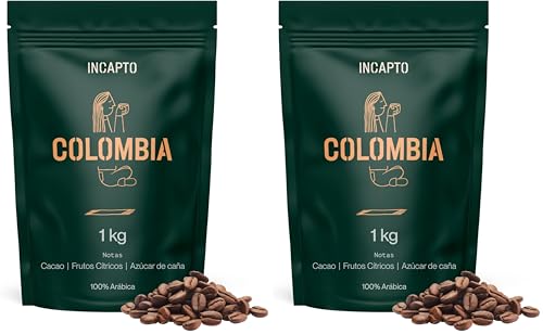 Incapto Café en Grano de Especialidad 1kg | Origen Colombia | 100% Arábica | Specialty Coffee 84 puntos SCA | Tueste Natural y Artesanal | Finca Huila, Cadefihuila (Paquete de 2)