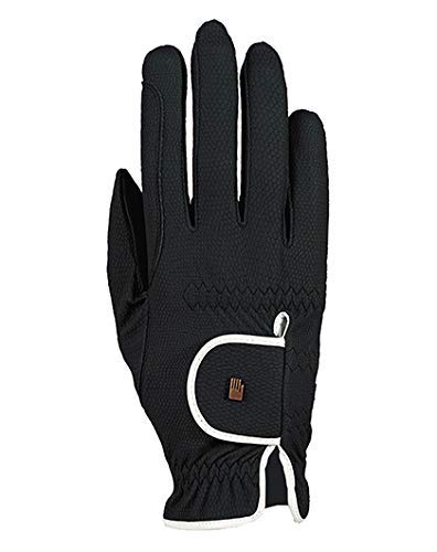 Roeckl - Ladies Contrast Riding Gloves Lona Black-White 7.5 #TOP8