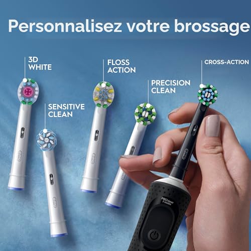 Oral-B Brosse à Dents Electriques Vitality Pro, avec Brossette de Rechange, Noire – 3 Modes de Brossage dont Sensibilité pour les Gencives, Minuteur Intégré, Chargeur
