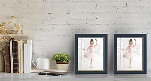 Violabbey 8X10 Picture Frames Navy Blue Set Of 2, Modern Style 8 By 10 Photo Frame, High Definition Tempered Real Glass, Wall Or Tabletop Display #TOP4