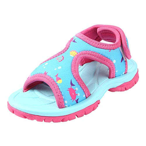Zapatos de agua infantiles para niña en azul, cómodos para la playa y piscina