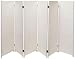 4 ft. Short Woven Fiber Folding Screen - White - 6 Panel