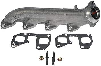 Left Driver Side Exhaust Manifold - with Gaskets, Studs, and Nuts - Compatible with 2011-2019 Ford F-250 Super Duty 6.2L V8