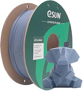 eSUN Upgraded Matte PLA Filament 1.75mm, Matte PLA 3D Printer Filament, Dimensional Accuracy +/- 0.02mm, 1KG Spool (2.2 LBS) 3D Printing Filament for 3D Printers, Matte Dark Grey