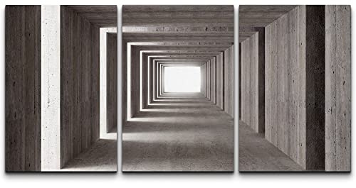 wall26 Canvas Print Wall Art Brutalist Concrete Tunnel Light Building