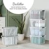 Lifetime Appliance Parts 6 PACK 34 Qt. Plastic Storage Bin Tote Organizing Container with Ultra Durable Lid & Secure Latching Buckles Stackable Extra Strength Clear w/Black Handle