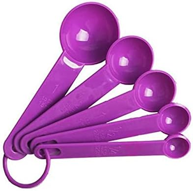 5pcs/Set Kitchen Measuring Spoon Creative Baking Cooking Silicone Measuring Tool Ladle with Scale Measuring Spoons Tools(Color:White) (Black China)