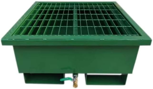 Drum Containment Spill Pallet, Nestable Industrial Paint Bucket Leak-Proof Tray, Garage Kitchen Detachable Steel Modular Platform with Drain(65x65x24cm)