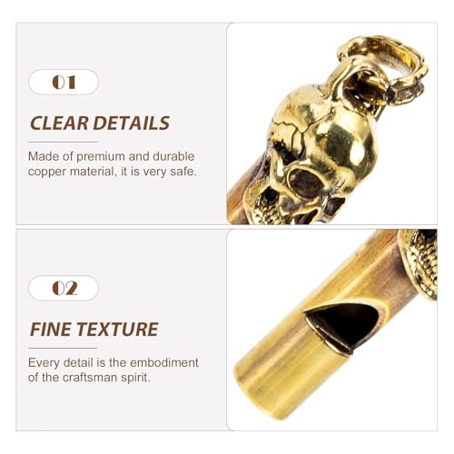 Silbato de cobre con diseño calavera para exterior miniatura 7