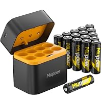 Mupoer – Akku AA Lithium Batterie mit Ladegerät 16er-Pack,Aufladbare 