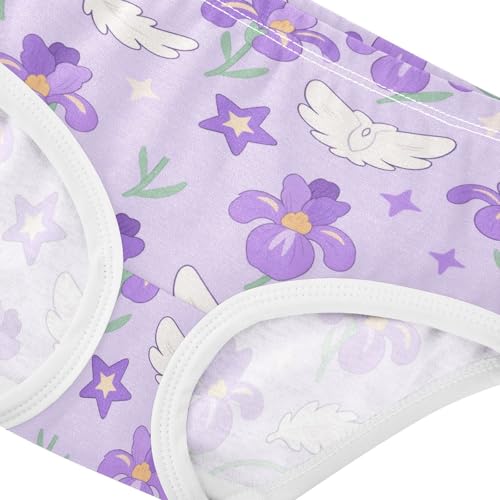 Girls' Underwear Flowers Floral Feather Purple Toddle Brief Panties 2-8 Years 203005674
