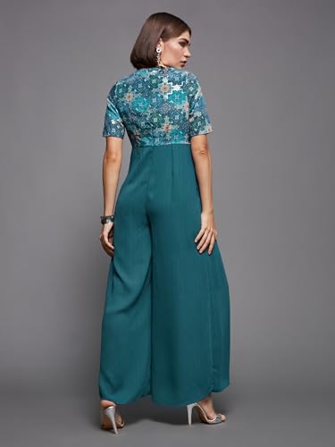 Image of Miss Chase Women's Keyhole Neck Regular Sleeve Regular Length Jumpsuit with Pockets