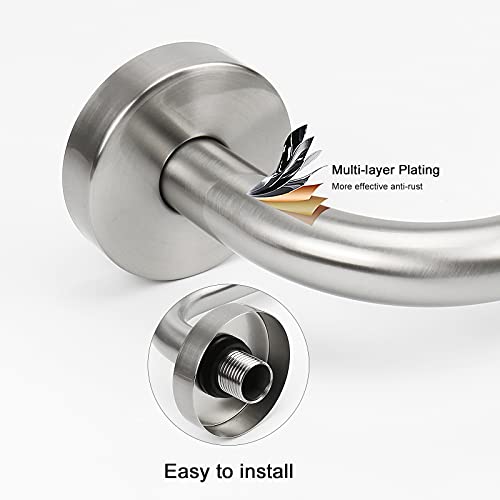 Image of NearMoon S Shaped Shower Head Riser Arm, Shower Extender Arm with Flange, Standard 1 /2 inch Connection- Bathroom Accessory (10 Inch, Brushed Nickel)