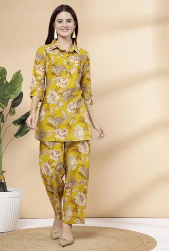 Image of Pistaa's Women Summery Floral Cotton Co-ord Set