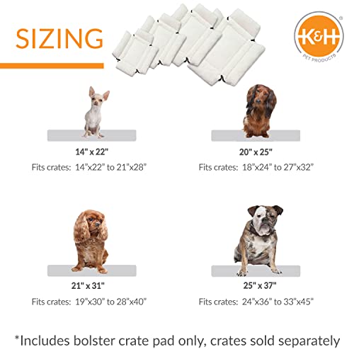 K&H Pet Products Ultra Plush Deluxe Bolster Dog Crate Pad - Plush Dog Bed & Kennel Mat, Portable, Indoor - Fleece Small - Image 2