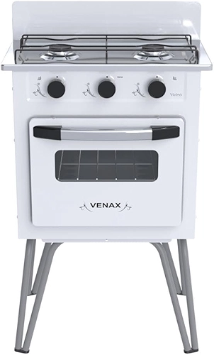 FOGAO A GAS GEMINI 2 Q VETRO BRANCO GAS GLP