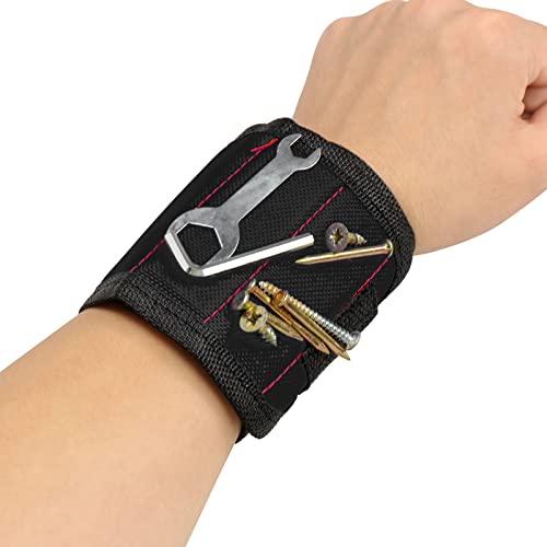 Accessotech Pulsera magnética Kit de herramientas de mano Tornillo Almacenamiento Pulsera Titular (negro)