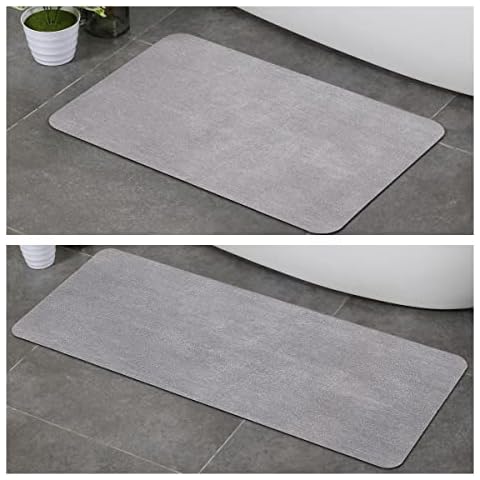 Stiio Bath Mat Set 17x29 and 17x43 inches Grey Cover