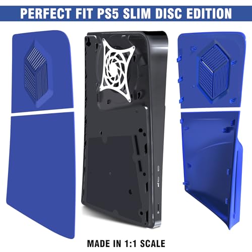 Plaques PS5 Slim avec aérations Megadream coque rigide bleue - 3