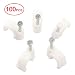 Postta Cable Clips 7mm White Plastic Circle 100 Pieces Per Bag
