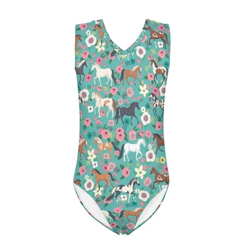 Image of KEIAHUAN Gymnastics Leotards for Girls Sleeveless Bodysuit Dance Leotards Performance Costume
