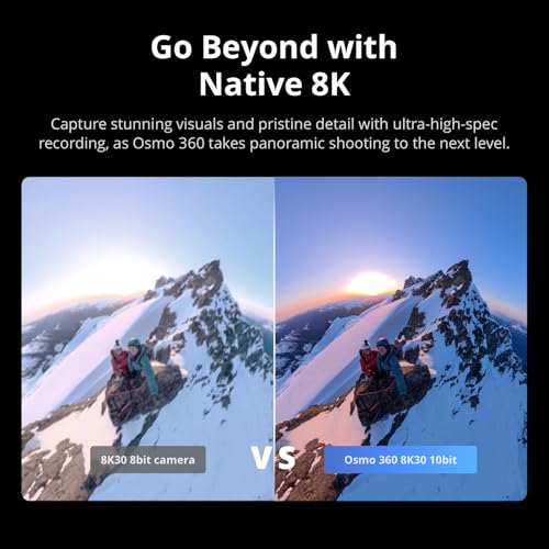 Image of DJI Osmo 360 Essential Combo, 360 Camera with 1-Inch 360 Imaging, Native 8K 360 Video, 4K /120fps & 170 Boost Video, 1.2m Invisible Selfie Stick Kit, Extended Battery Life with 2 Batteries