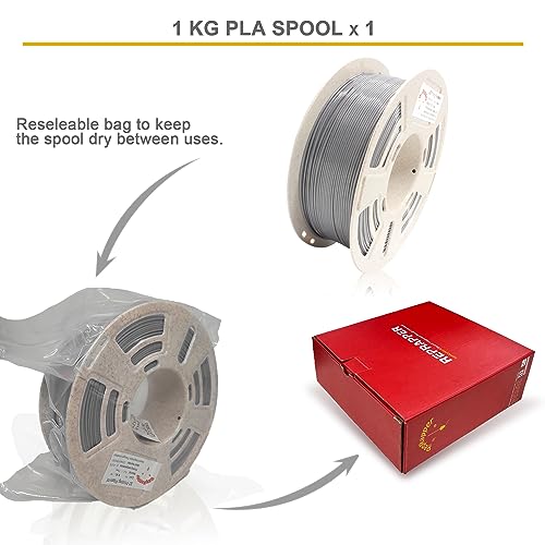 Image of RepRapper Easy-to-Print Gray PETG Filament for 3D Printer 1.75mm (+-0.03mm) 2.2lb (1kg), Stronger Toughness, Fit Most FDM Printers