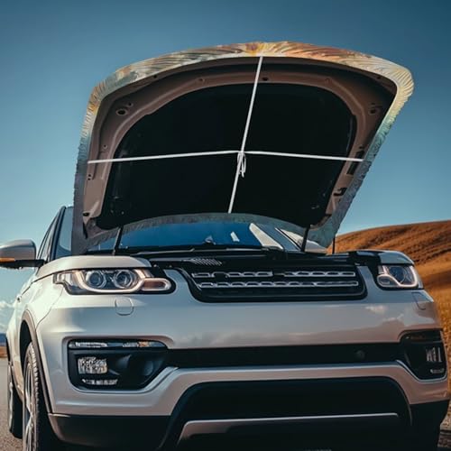 Image of Car Hood Cover Car Hood Wrap Blankets Horse Stretchable Vehicles Banner Auto Decorative Accessories for Compact Sedans SUV Trucks (59x39 Inch)