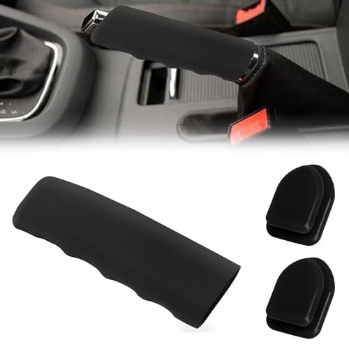 Funda Freno de Mano Coche,Cubierta del Freno de Mano,Universal Protector Freno De Mano,Cubierta Silicona Freno Mano Coche Con Gancho de Coche,Cubierta Protectora del Freno de Mano del Coche,Negro