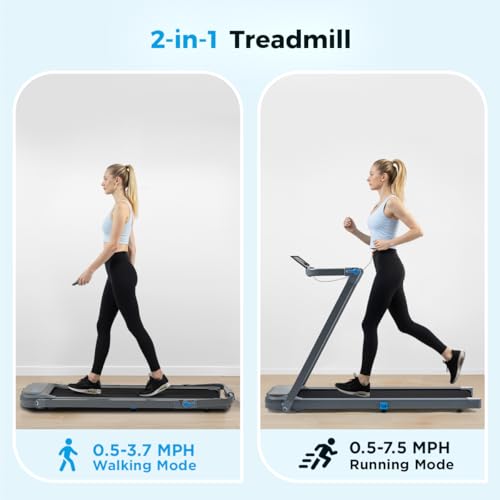 Image of JLL Folding Treadmill & Walking Pad, Under Desk Running Machine for Home Office, Smart App, Auto /Manual Incline, Shock Absorption, Compact Space-Saving Design