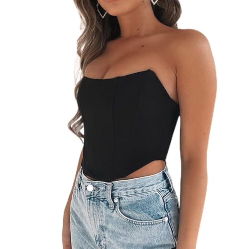 Dress Cici Strapless Non Padded Bandeau Bustiers Bra Top Black Asia Small Size