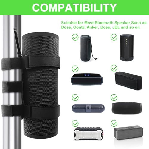 vhbw XL Portable Bike/Bicycle Speaker Mount for JBL Flip 5/6 Mount – Speaker Strap Holder for JBL Charge 4/5/6, Anker Soundcore 2/3, UE Boom 3 (XL Size) - image 2