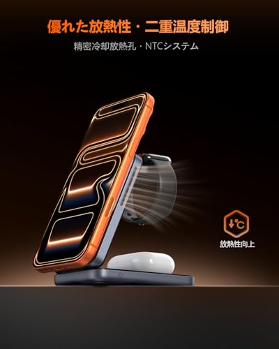 HOUOA Qi2 ワイヤレス充電器 3in1 Magsafe充電器 Q29 の商品画像 3