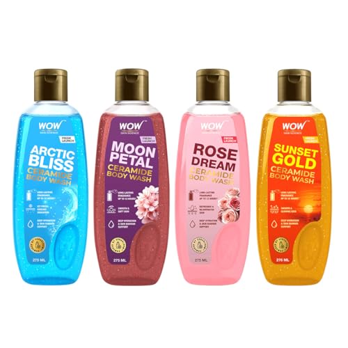 WOW Skin Science Ceramide Body Wash Combo (275ml x 4) | Arctic Bliss, Moon Petal, Rose Dream & Sunset Gold | Deep Hydration, Long-Lasting Fragrance, Smooth & Glowing Skin-image-48