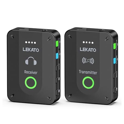 LEKATO MS-02 Sistema de Monitores Inalámbrico In-Ear, Transmisor y Receptor in Ears - 2,4 G Sistemas In-Ear para Monitorización Personal Profesional para Escenarios de Estudio