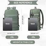 coowoz Travel Backpack For Women Men,Carry On Backpack,Hiking Backpack Waterproof Outdoor Sports Rucksack Casual Daypack Travel Essentials(Olive Green) - Image 4
