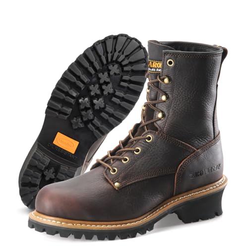 Carolina Elm 8β Steel Toe Logger Work Boots for Men - Rugged Leather Upper with Comfort Footbed