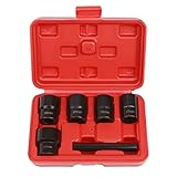 Eapele Impact Bolt Nut Removal Extractor Socket Tool Set with Center Punch Bar (6pcs)