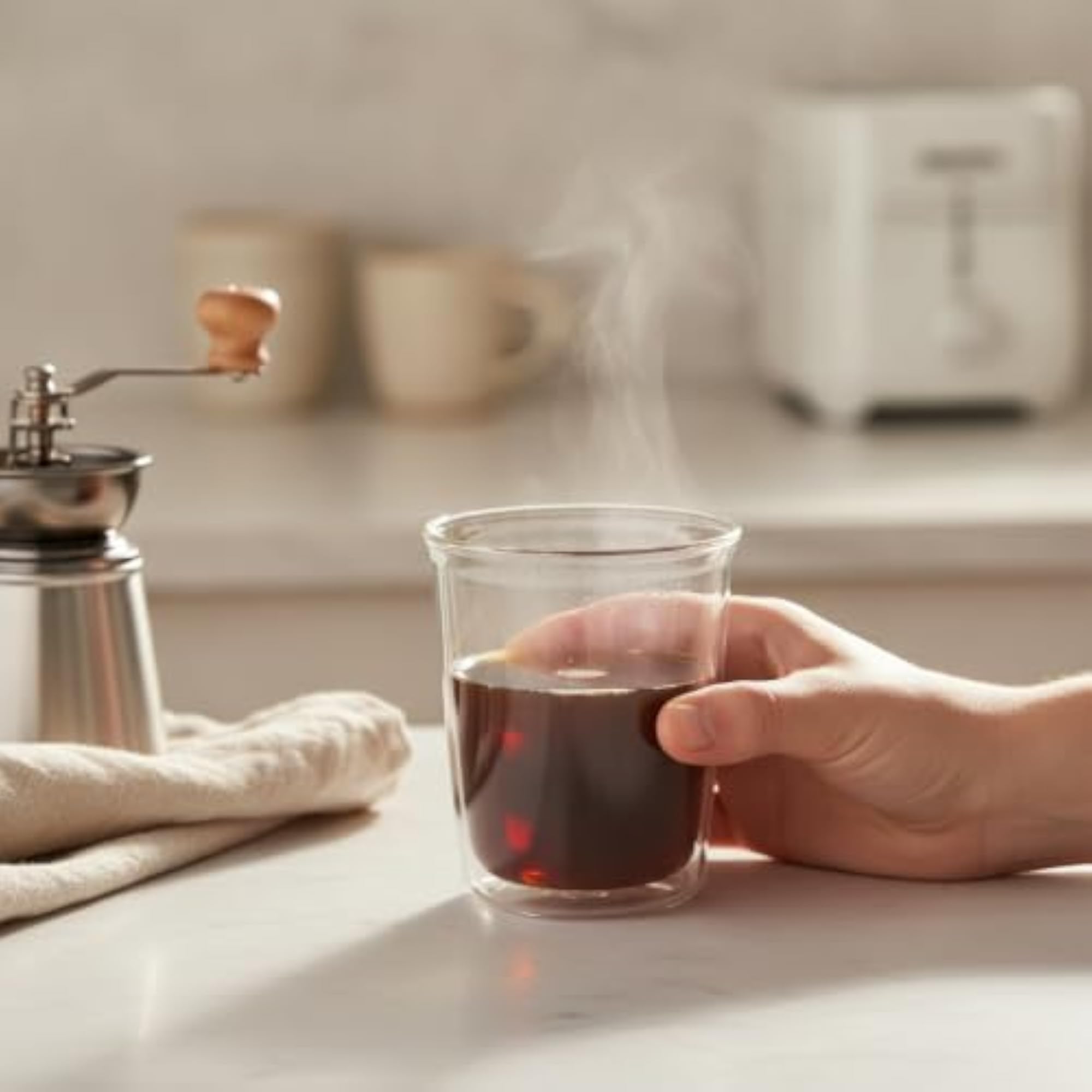 Clear Borosilicate Glass Coffee Cup 350ml Set