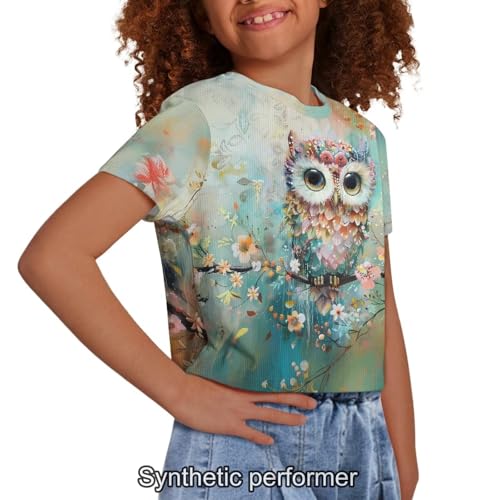 Image of 4th of July Shirt for Girls 7-8 Years US Flag Crop Tops Kids Outfit Independent Day Graphic Tee-