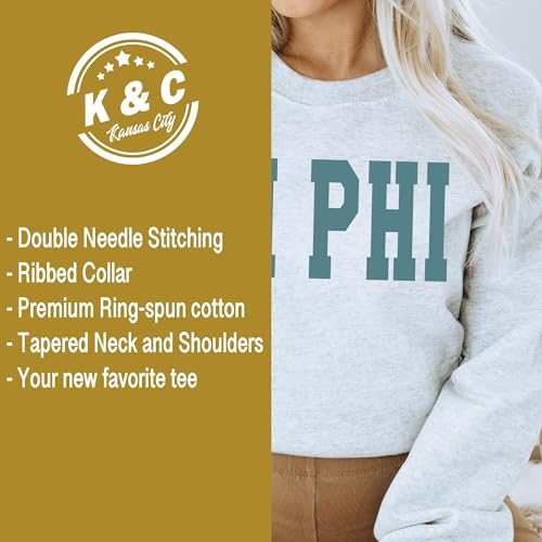 Pi Beta Phi Sweatshirt - Pi Phi Bold Aqua Sorority Crewneck Sweatshirt3
