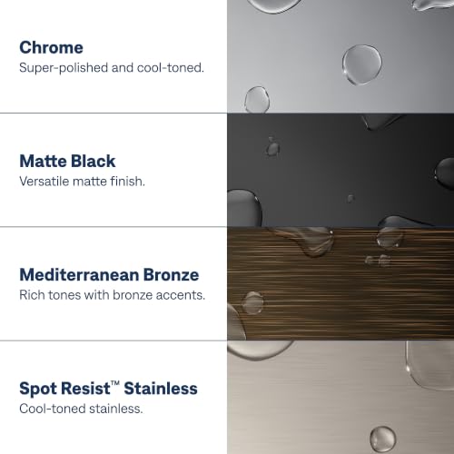 Image of Moen Adler Mediterranean Bronze One-Handle High Arc Modern Kitchen Faucet with Power Clean and Pull Down Spray Head, 87233BRB